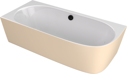 SUSSI L rohová stojící vana litý mramor 160x70x49,5cm, bílá/béžová mat 90191L.82