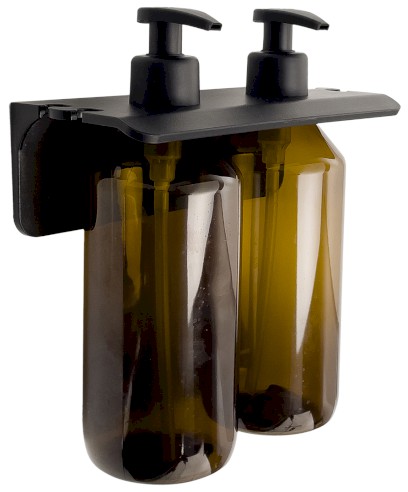 GROUPER dvojitý dávkovač tekutého mýdla na zavěšení, 2x500ml, hnědá 2159