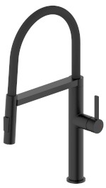 EV125B (59615) ATON stojánková dřezová baterie se sprškou, černá mat EV125B