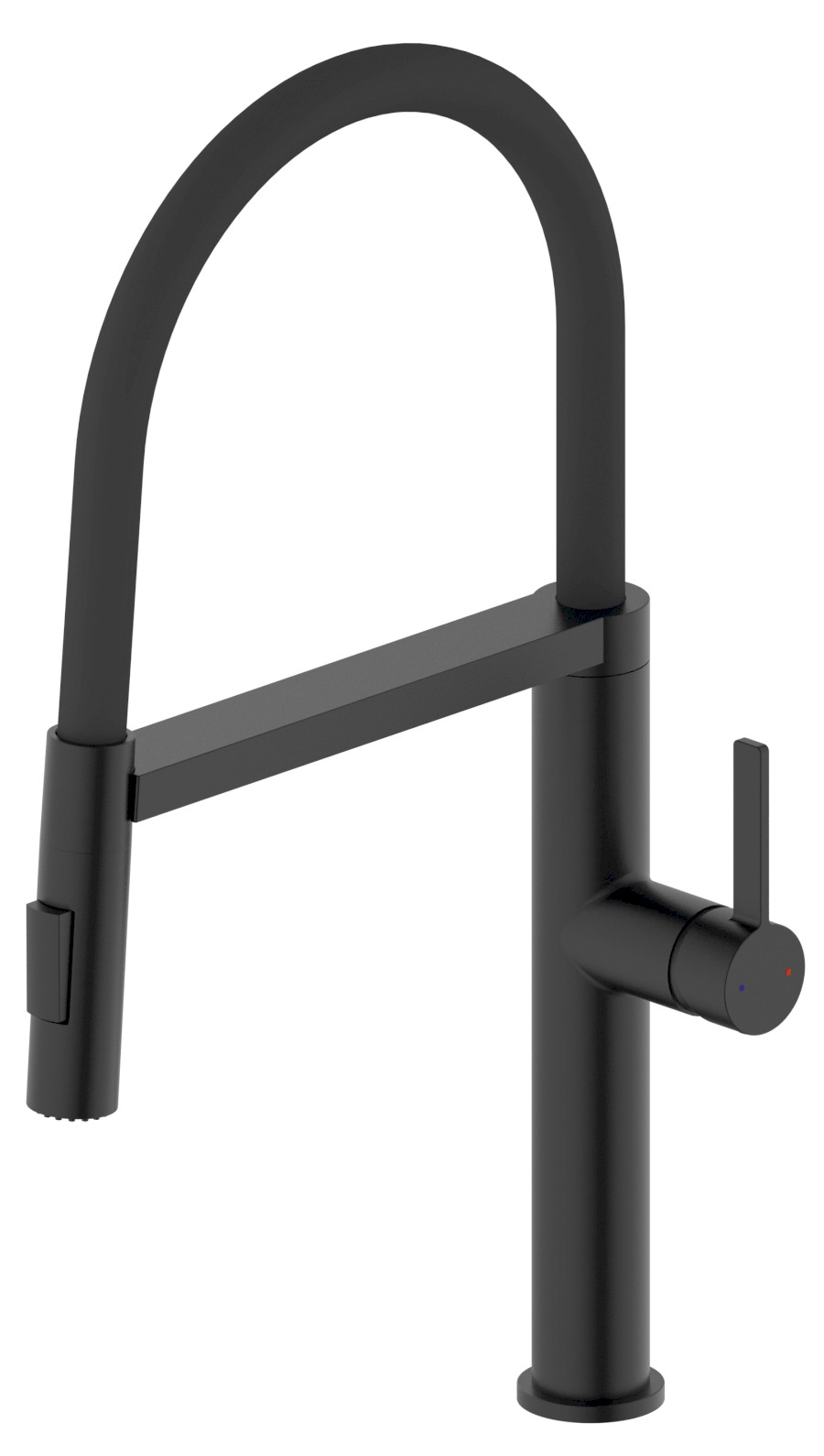 EV125B (59615) ATON stojánková dřezová baterie se sprškou, černá mat EV125B