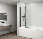 FB900 (55430) ROTA BLACK vanová zástěna skládací 900mm, čiré sklo FB900