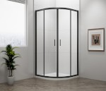 EL2515B (55477) EASY BLACK čtvrtkruhová sprchová zástěna 800x800mm, L/R, čiré sklo EL2515B