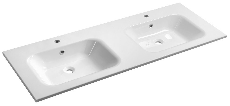 AC141 (52708) ARECA dvojumyvadlo, litý mramor, 141x51,5cm, bílá AC141