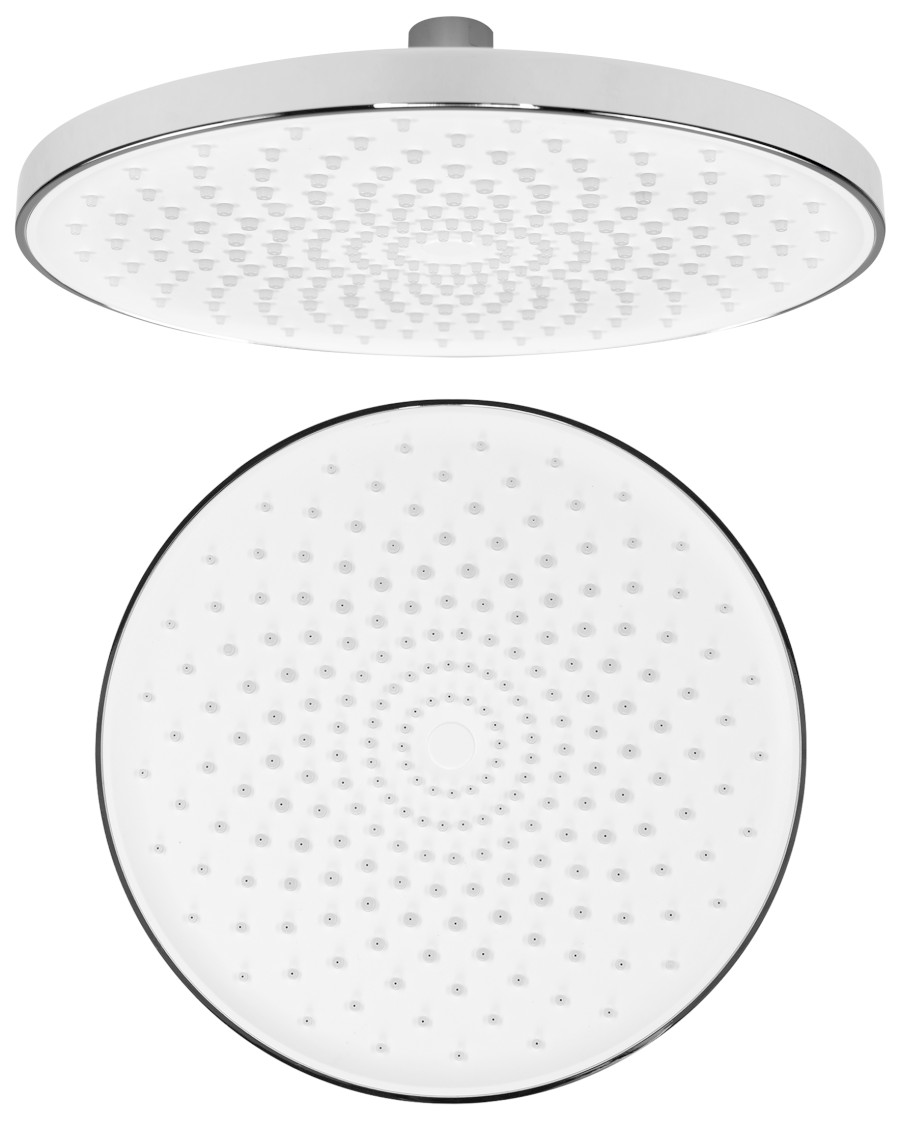 Hlavová sprcha, průměr 220mm, silikon trysky, ABS/chrom/bílá SK852