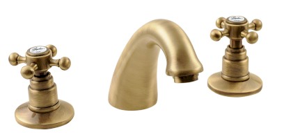 ANTEA tříprvková umyvadlová baterie s výpustí, bronz 3026