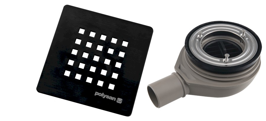 84999.21 (53725) TRENECA vaničkový sifon, průměr 90mm, DN40, krytka černá mat 84999.21