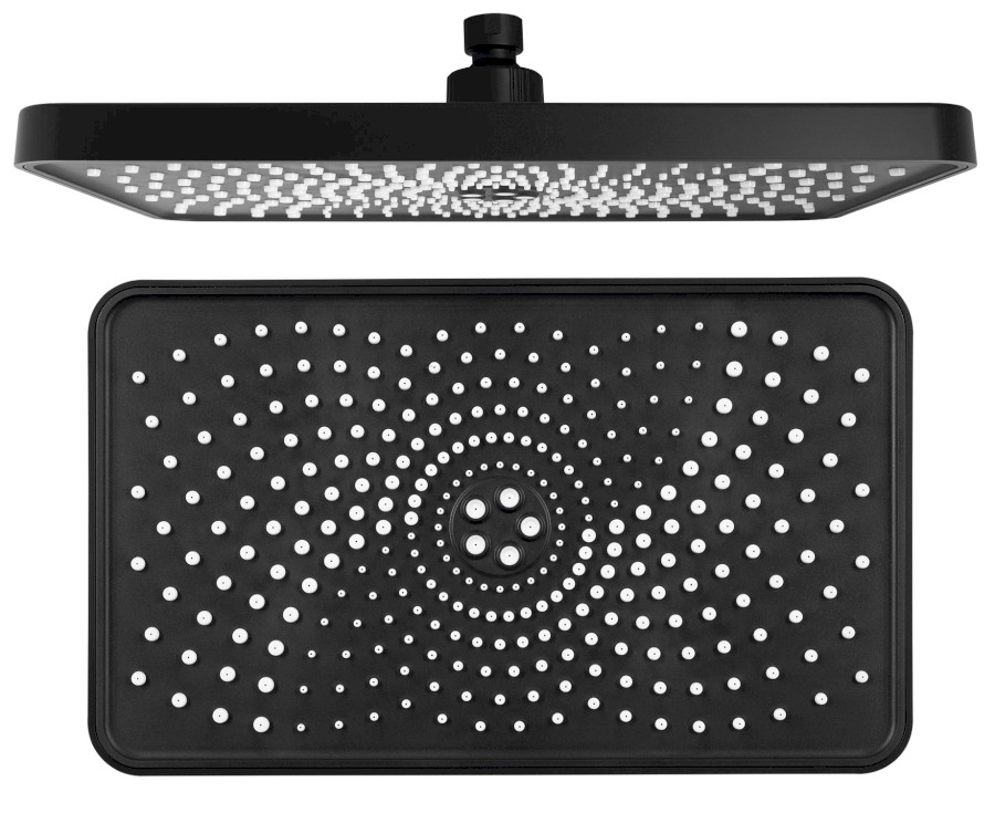 SK851B (53340) Hlavová sprcha, 300x180mm, silikon trysky, ABS/černá mat SK851B