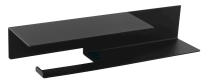 Držák toaletního papíru s poličkou š.35cm, černá mat 33214