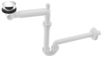 URBINO umyvadlový sifon šetřící místo, click-clack výpust, DN32mm, chrom 151.133.0