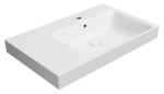 9630109 (62205) NUBES keramické umyvadlo 80x50cm, s odkládací plochou vlevo, bílá mat 9630109