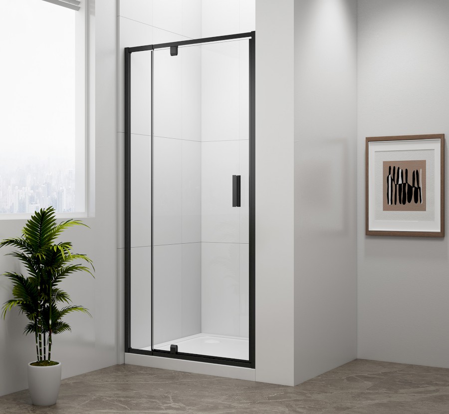 EL1715B (55497) EASY BLACK sprchové dveře otočné 880-1020mm, čiré sklo EL1715B