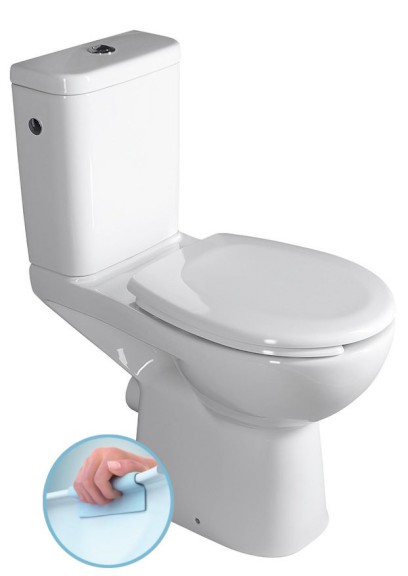 HANDICAP WC kombi zvýšený sedák, Rimless, zadní odpad, bílá K11-0221