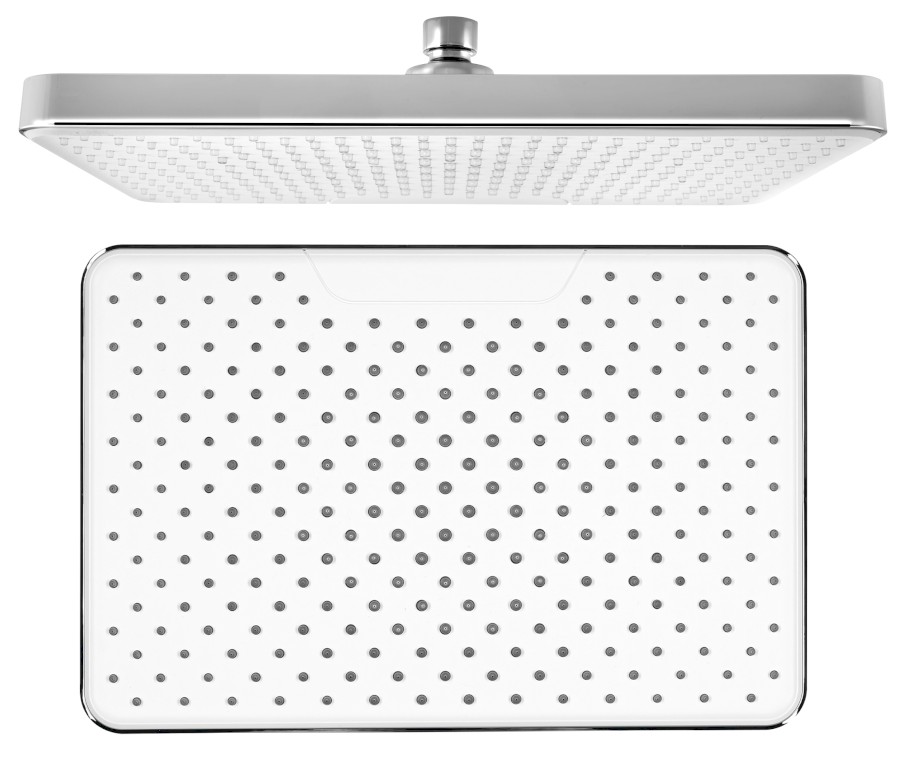 SK152 (53262) Hlavová sprcha, 205x305mm, silikon trysky, ABS/chrom/bílá SK152