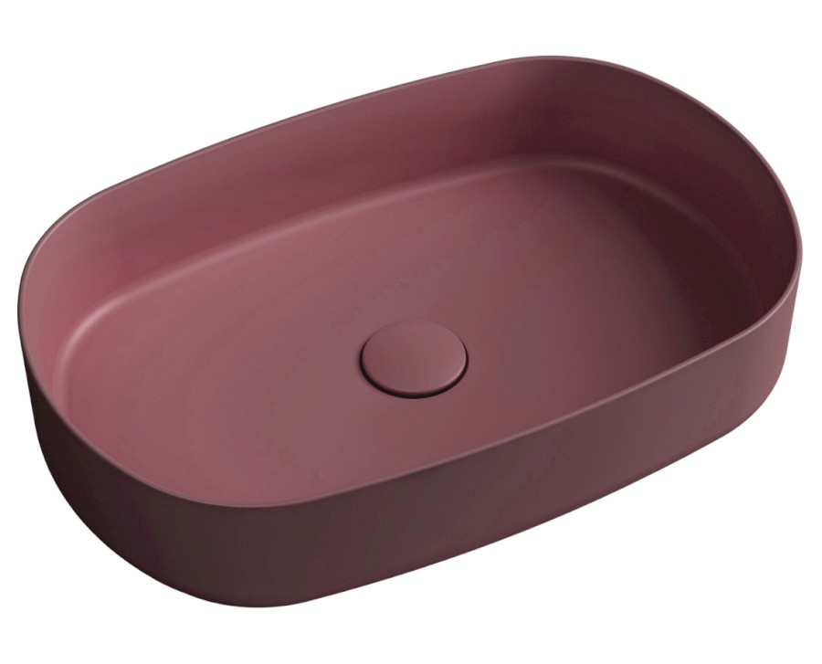 INFINITY OVAL keramické umyvadlo na desku, 55x36cm, maroon red 10NF65055-2R