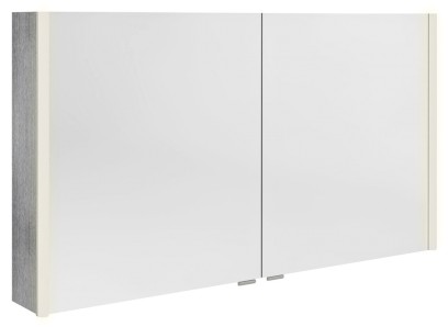 ALIX galerka s LED osvětlením, 2x dvířka, 126x70x17,5cm, dub stříbrný AX126-0011