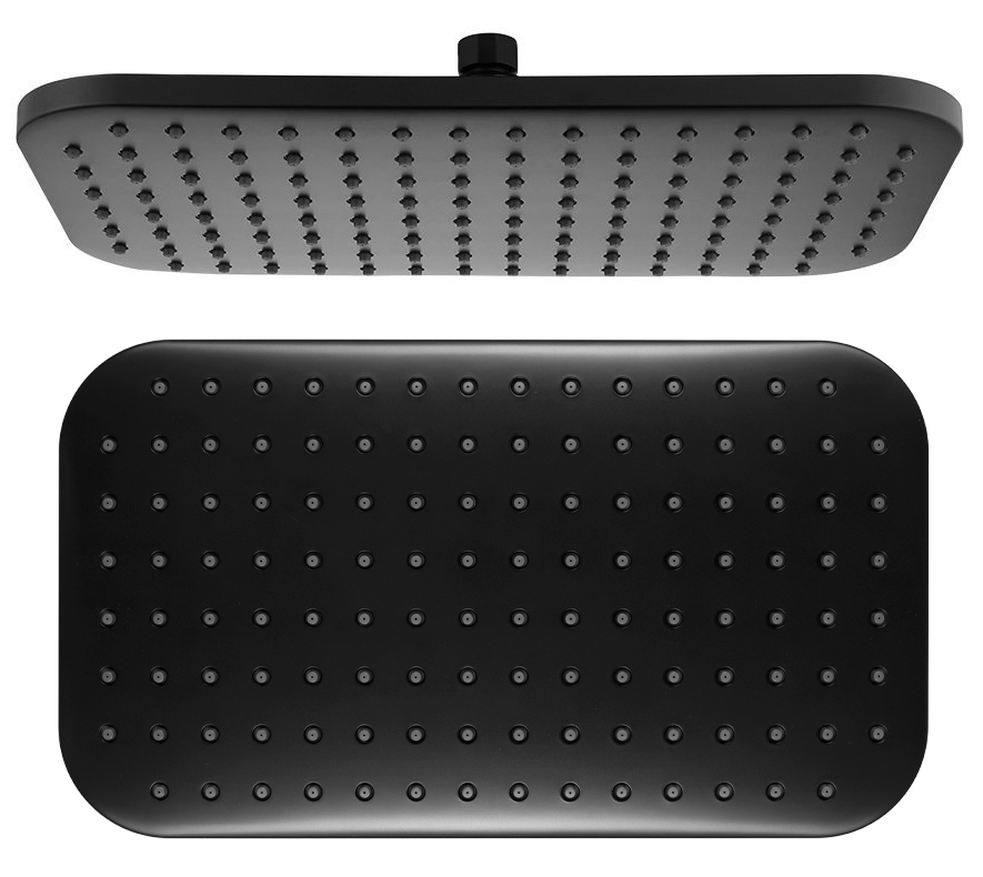 Hlavová sprcha, 200x350mm, ABS/černá mat SC296