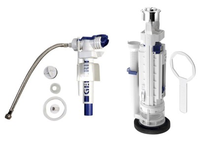 Splachovací souprava s DUAL tlačítkem, boční napouštění 3/8