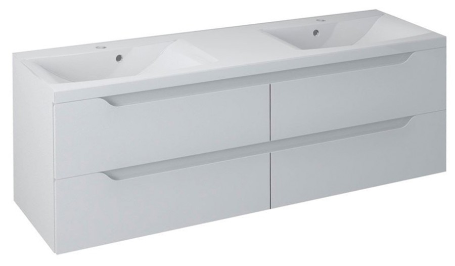WAVE dvojumyvadlová skříňka 149,7x50x47,8cm, bílá WA150-3030