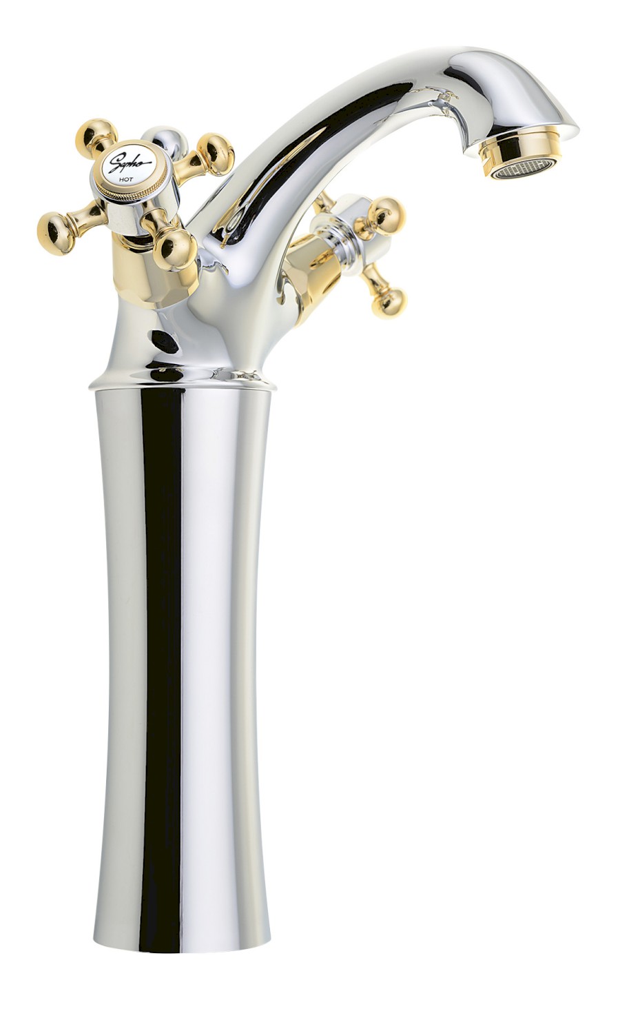 3172L (27489) ANTEA stojánková umyvadlová baterie vysoká s výpustí, výška 245mm, chrom/zlato 3172L