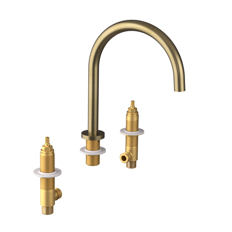 UT017G-1 (57449) ULTRAMIX tělo tříprvkové stojánkové umyvadlové baterie, zlato mat UT017G-1