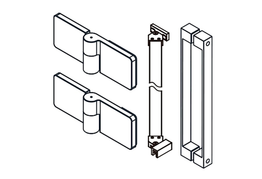 GT12RG (56344) TRINITY komponenty pro dveře do niky, zlato mat, pravé GT12RG