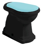 RETRO WC mísa stojící, 38,5x59cm, spodní odpad, černá mat 101031