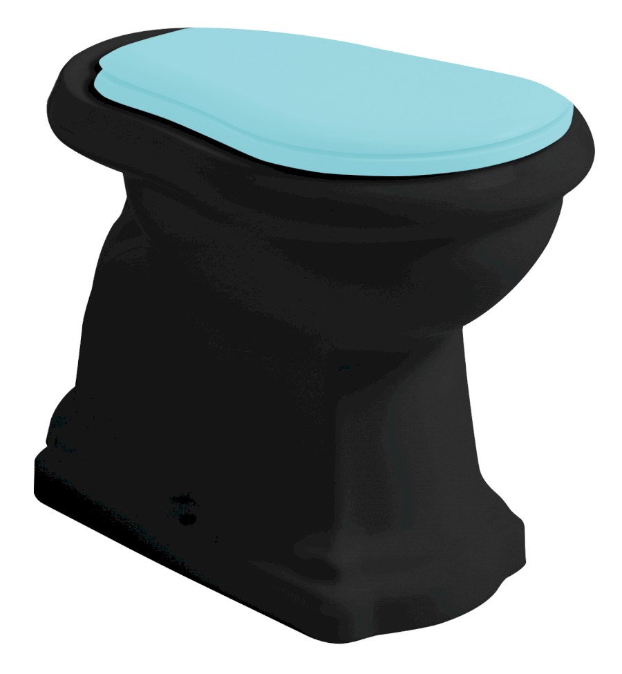 101031 (52039) RETRO WC mísa stojící, 38,5x59cm, spodní odpad, černá mat 101031