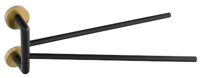 LARISSA dvojitý držák ručníků otočný 350mm, černá/zlato mat WS021BG
