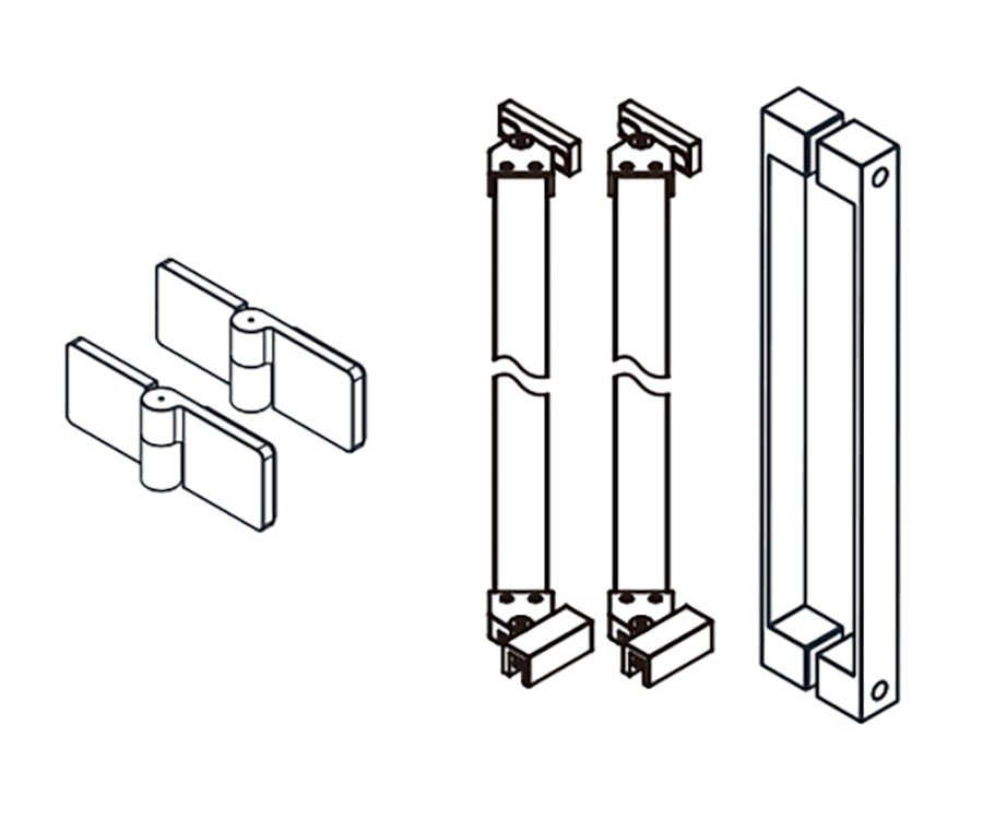 GT56RB (56292) TRINITY komponenty dveří s boční stěnou, černá mat, pravé GT56RB