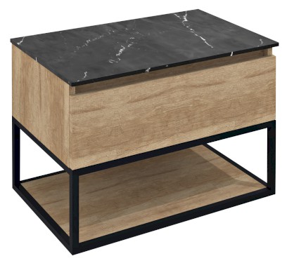 SKARA umyvadlová skříňka 70x50x45cm, černá mat/dub alabama CG005-2222