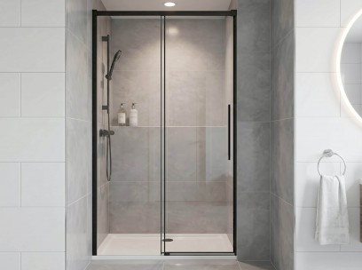 LUXOR BLACK sprchové dveře 1100mm, čiré sklo GU1211B