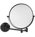 XR010B (59683) X-ROUND BLACK E kosmetické zrcátko závěsné, Ø 200mm, oboustranné, černá mat XR010B