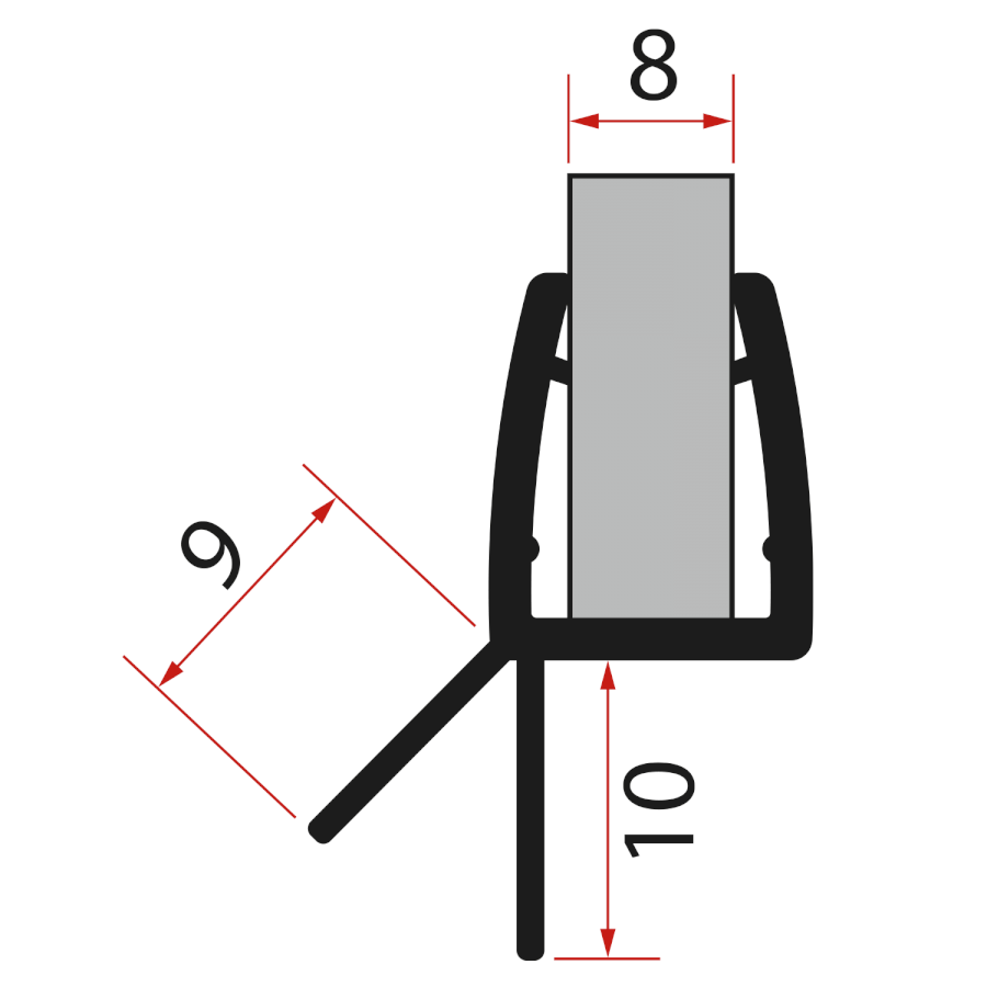 TRINITY spodní těsnění, černá, levá NDGT01BL