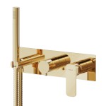 SPY podomítková sprchová/vanová baterie s ruční sprchou, 2 výstupy, zlato PY52/17