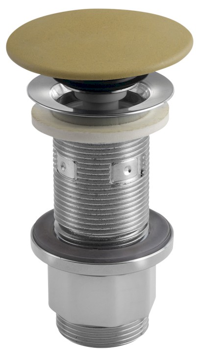 Umyvadlová výpust 5/4“, click-clack, betonová zátka, 10-80mm, žlutá FG922