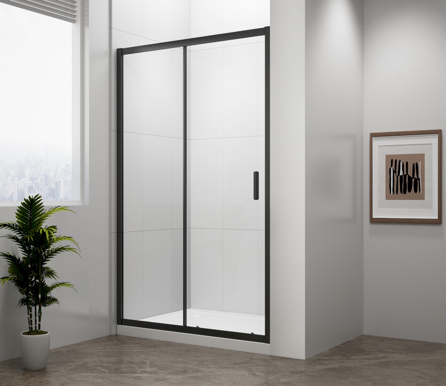 EL1815B (55509) EASY BLACK sprchové dveře 1600mm, čiré sklo EL1815B