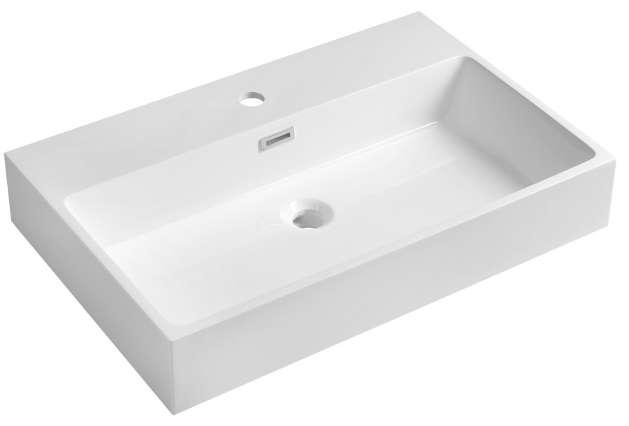 AT070 (55235) AQUATIC umyvadlo, litý mramor, 70x46cm, bílá AT070