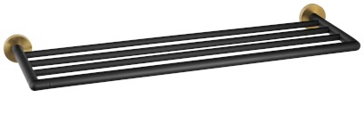 LARISSA polička na ručníky 600mm, černá/zlato mat WS028BG