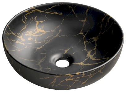 RONDANE keramické umyvadlo na desku Ø 41cm, portoro mramor AR435PT