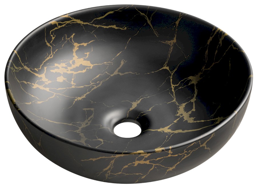 AR435PT (59603) RONDANE keramické umyvadlo na desku Ø 41cm, portoro mramor AR435PT