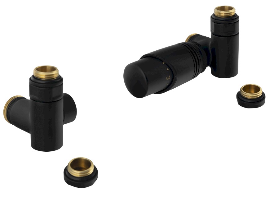 600.321.6 (56179) WICHER ECK COMBI připojovací sada termostatická rohová, černá mat 600.321.6