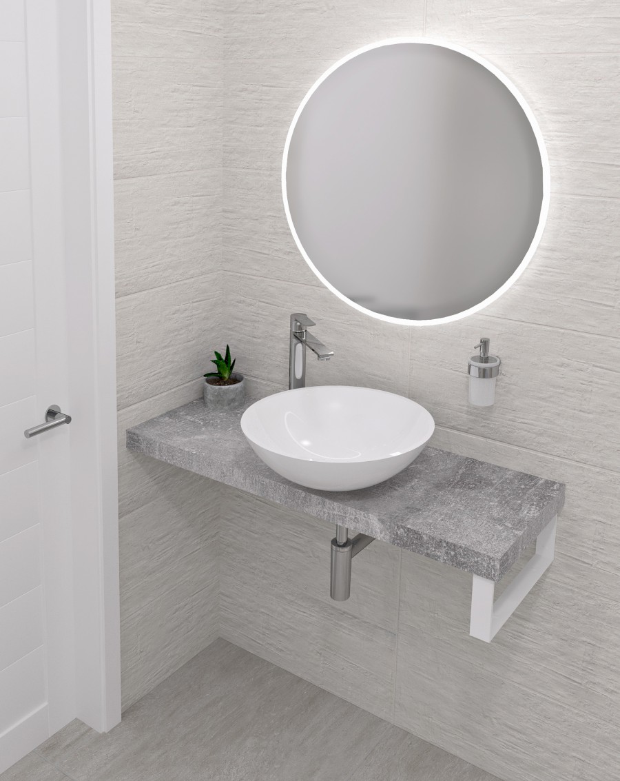 AV1467 (50263) AVICE deska pod umyvadlo 140x36cm, tl.5cm, cement AV1467