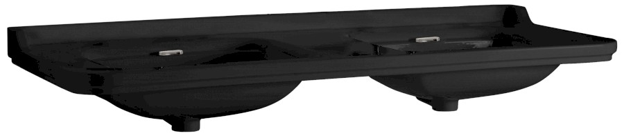 4143K7 (52134) WALDORF keramické dvojumyvadlo 150x55cm, černá mat 4143K7