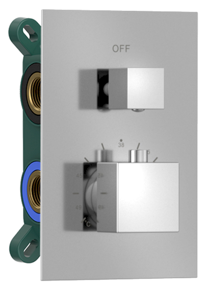 Podomítková sprchová termostatická baterie, box, 2 výstupy, chrom 1102-32
