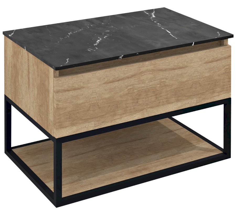 CG008-2222 (52925) SKARA umyvadlová skříňka 80x50x45cm, černá mat/dub alabama CG008-2222