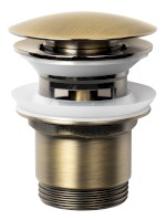 Umyvadlová výpust 5/4“, click-clack, velká zátka, 30-45mm, tmavý bronz TF7001A