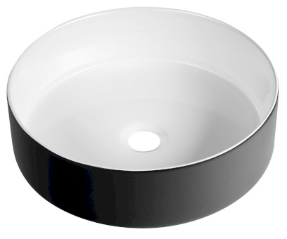FIASTRA keramické umyvadlo na desku, Ø 40cm, černá mat FT801B