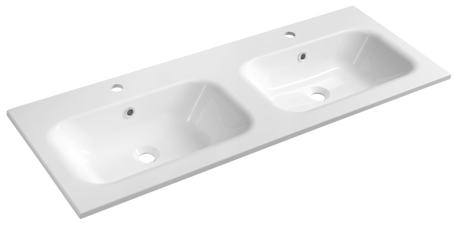 SD121 (56527) SIDRA dvojumyvadlo, litý mramor, 121x46cm, bílá SD121