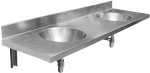 Závěsný pult se dvěma umyvadly 1200x254x550 mm, nerez mat 13071.2.S