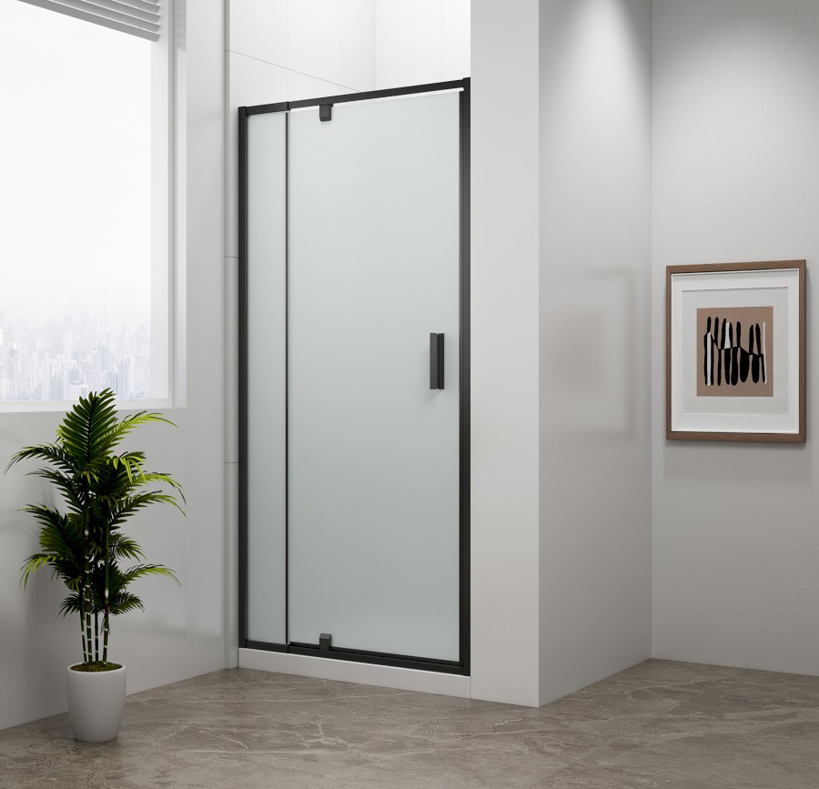 EL1638B (55501) EASY BLACK sprchové dveře otočné 760-900mm, sklo Brick EL1638B